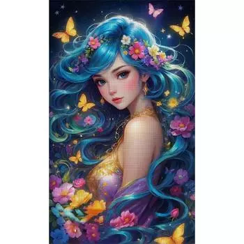 Полная вышивка эко-хлопковой нитью 11CT с принтом для девочек, набор для вышивки крестом, искусство 3