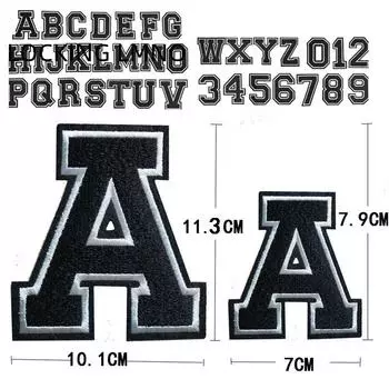 Полная вышивка алфавита и цифр на тканевой нашивке - большой значок из джерси Small G