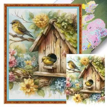 Полная вышивка Эко-хлопковая нить 11CT Печатная книга и набор для вышивки крестом Сова 2