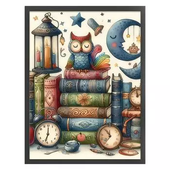 Полная вышивка Эко-хлопковая нить 11CT Печатная книга и набор для вышивки крестом Сова 2