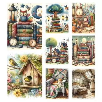 Полная вышивка Эко-хлопковая нить 11CT Печатная книга и набор для вышивки крестом Сова # 2