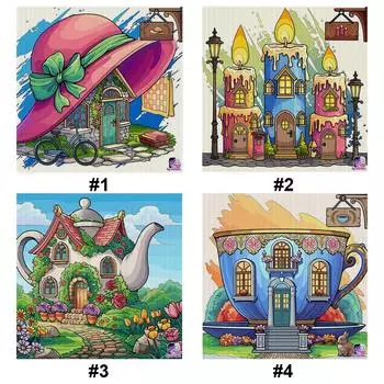 Полная вышивка Эко-хлопковая нить 11CT Печатный набор для вышивки крестом Искусство 3