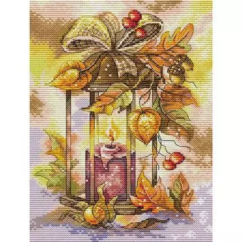 Полная вышивка крестом 14CT Хлопок DIY Осенний фонарь Печатная вышивка (J585)