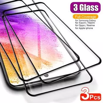 Полная защитная пленка из закаленного стекла для экрана Samsung Galaxy A12 A13 A22 A22S A52 A52S 5G A33 A53 A73 OPPO A54 Realme 7 8 9 Redmi 9 9A 9C 10C Samsung Galaxy S10e серый