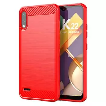 Полная защитная задняя крышка для LG K22 k22+ Ударопрочный чехол из углеродного волокна для LG K22 plus Противоударный силиконовый чехол для телефона LG K22 чёрный