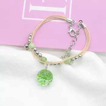 Полная звезда Цветок Растение Сухой цветок Стеклянный шар Керамический ручной работы Браслет для девочек Подарок Природа Простые аксессуары розовый