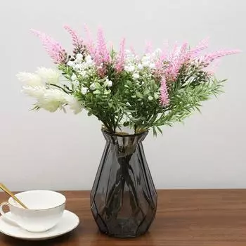 Полная звезда лаванды искусственный цветок домашнее украшение имитация зеленых растений 39cm белый