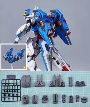 ПОЛНАЯ МЕХАНИКА Gundam Aerial Modification Flight Unit, оснащенный MS Detail Up Parts 3D Printer, изготовленный PLA 1/100 [Продукт] серый