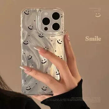 Полноэкранный чехол для телефона с улыбающимся лицом на 11/12/13/14/15 15promax