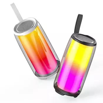 Полноэкранный красочный свет радио USB музыкальный динамик портативный Bluetooth сабвуфер украшение рабочего стола прочные долговечные колонки чёрный