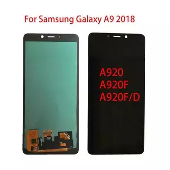 Полноэкранный OLED для Samsung Galaxy A9 2018 A920 A920F ЖК-дисплей с цифровым преобразователем сенсорного экрана в сборе OLED чёрный