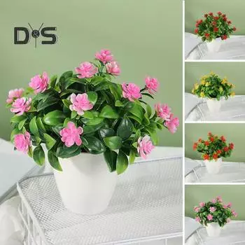 Полноцветущая искусственная роза Бонсай Вечная элегантность 18 цветов, имитирующая чайную розу жёлтый