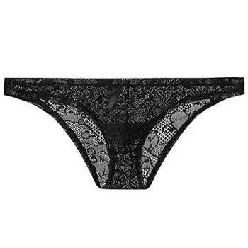 Полное кружевное бикини кружево кружево внутренние сексуальные шорты [Jester] мужские шорты, нижнее белье, (XL, Черный)
