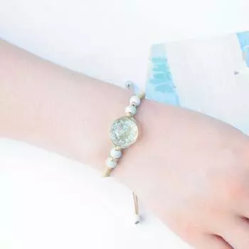 Полное небо, звезда, образец сушеного цветка, браслет с вечным цветком, пара, лучший друг, подарок, ювелирный браслет