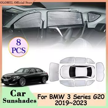 Полное покрытие для BMW 3 серии G20 318i 320i 2019~2024 Автомобильные солнцезащитные козырьки для боковых окон Козырек заднего лобового стекла Анти-УФ-накладки Аксессуары
