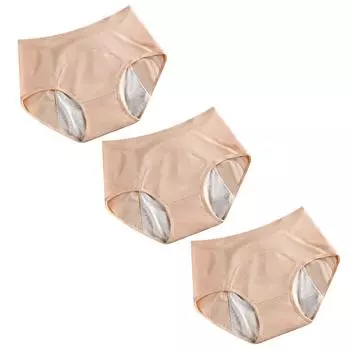 Полное покрытие, герметичные трусики, женские удобные дышащие трусы нижнего белья L бежевый