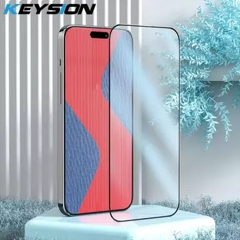 Полное покрытие из закаленного стекла KEYSION для iPhone 15 Pro Max 15 Ultra HD, защитная пленка для экрана для iPhone 15 Plus 14 13 12 Pro Max for iPhone 15 чёрный