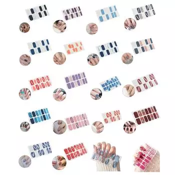 Полное покрытие ногтей наклейки хлопья наклейки для ногтей самоклеящиеся креативные полоски для ногтей обертывания украшения DIY маникюр слайдер H