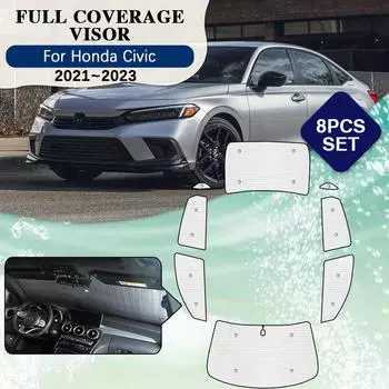 Полное покрытие солнцезащитные козырьки для Honda Civic аксессуары 2023 2022 11-го поколения FE седан автомобильное объемное лобовое стекло Shaby Rear Windows