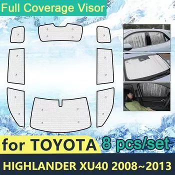 Полное покрытие солнцезащитные козырьки для Toyota Highlander XU40 2008 ~ 2013, автомобильные солнцезащитные козырьки, лобовые стекла, козырек для бокового окна, аксессуары 2010