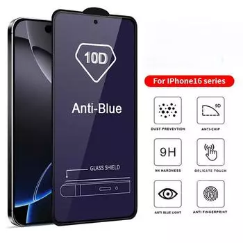 Полное покрытие закаленное стекло с защитой от УФ-излучения синего света для iPhone 11 12 13 mini 16 15 14 Pro Max X XR XS XS Max SE 2020 6 6s 7 8 Plus Защитная пленка для экрана iPhone 6/6s