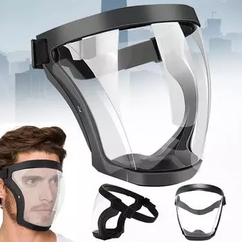 Полнолицевой щиток, прозрачная защитная маска с фильтром, защита от брызг масла, защита от запотевания головы, рабочая защитная маска