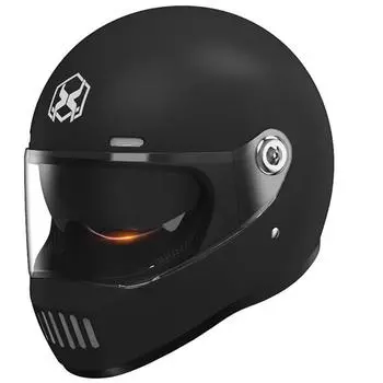 Полнолицевой винтажный мотоциклетный шлем для гонок на мотоциклах, уличные шлемы для велосипедистов для взрослых one size чёрный