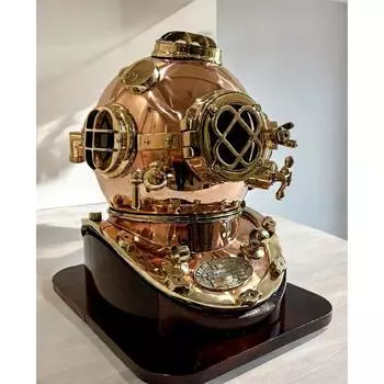 Полноразмерный водолазный шлем Mark V ВМС США из меди и латуни Эксклюзивная коллекция водолазных шлемов