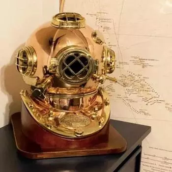 Полноразмерный водолазный шлем темно-синего цвета из меди и латуни Эксклюзивная коллекция Divers Helmet