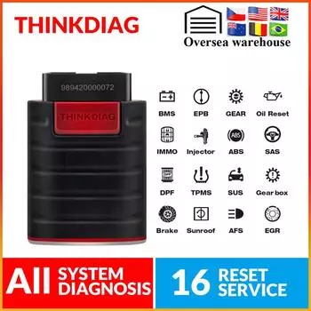 Полносистемное считыватель кодов Thinkdiag OBDII с 16 функциями сброса для Android/IOS Версия обновления сканера Easydaig чёрный