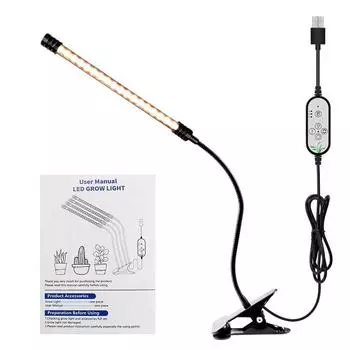 Полноспектральный многоголовый светодиодный светильник для выращивания растений, клипсовый светильник, USB DC 5V, для растений, свет солнца, светодиодные лампы для растений, водонепроницаемый One lamp