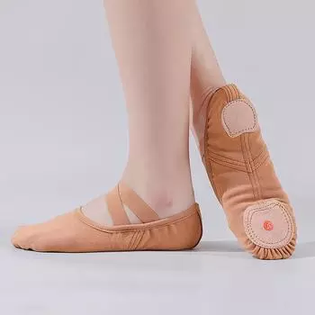Полностью эластичная ткань танцевальная обувь женская мягкая подошва детская тренировочная танцевальная обувь для взрослых обувь в форме кошачьего когтя балетное шоу задняя часть стопы 34 коричневый