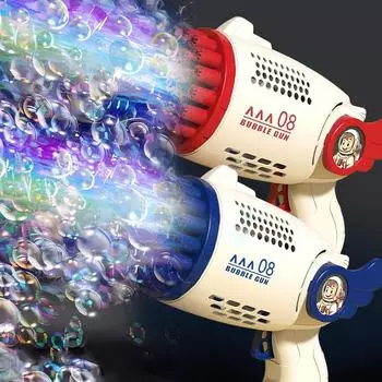 Полностью автоматическая детская машина для пузырей с 29 отверстиями, светящаяся игрушка в подарок, пистолет для пузырей, палочка для пузырей без батареи, без пузырьков воды