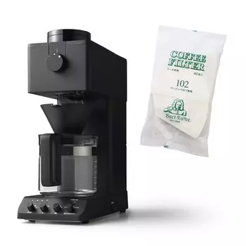 Полностью автоматическая кофеварка Twin Bird с мельницей на 6 чашек Niigata Tsubame Sanjo с оригинальным фильтром Cafe Bach от 3 до 5, 40 штук x 2 [Эксклюзивно для Интернета]