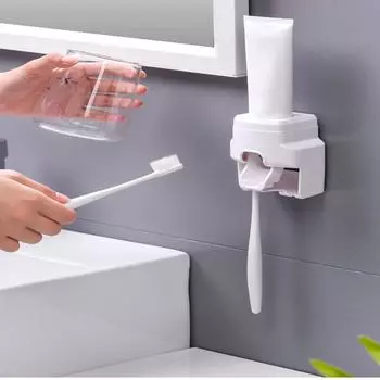 Полностью автоматическая подставка для зубных щеток с функцией выдавливания зубной пасты, настенная подставка для ленивых людей, устройство для выдавливания зубной пасты, для хранения в ванной комнате