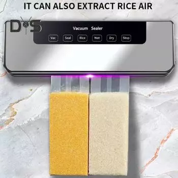 Полностью автоматическая вакуумная запечатывающая машина с сухим/влажным режимами, 65 кПа, сильное всасывание, быстрый нагрев, высокоскоростной двигатель, запайщик пищевых пакетов серый