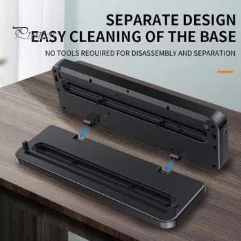 Полностью автоматическая вакуумная запечатывающая машина с сухим/влажным режимами, 65 кПа, сильное всасывание, быстрый нагрев, высокоскоростной двигатель, запайщик пищевых пакетов серый