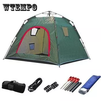 Полностью автоматические быстро открывающиеся палатки. Бесплатная сборка. Палатки для кемпинга. Зимние хлопковые палатки. Дом для зимней рыбалки. Теплые и морозостойкие утолщенные палатки. синий