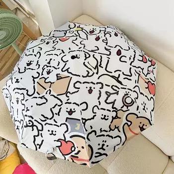 Полностью автоматический милый маленький зонт для собак, нишевый зонт от солнца для использования как в солнечный, так и в дождливый день, складной черный клей для защиты от солнца, защита от ультрафиолета