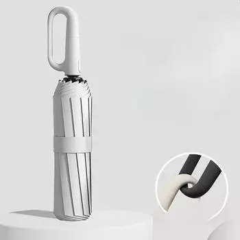 Полностью автоматический складной мужской зонт от дождя или сияния, ветроустойчивый двойной зонт от солнца 50+ для женщин белый