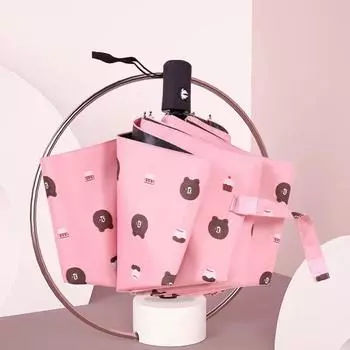 Полностью автоматический складной зонт, черное пальто, утолщенный солнцезащитный крем, детский зонт от солнца и дождя, индивидуальный подарок, рекламный зонт Gogo