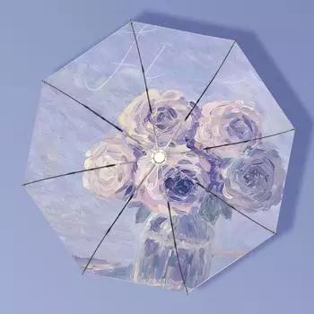 Полностью автоматический складной зонт двойного назначения Zhisan - высококачественная защита от ультрафиолета для солнца и дождя