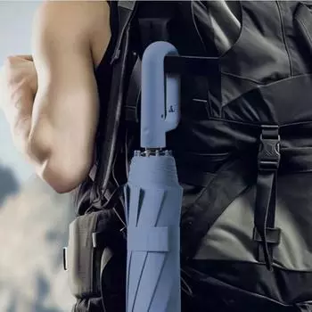 Полностью автоматический складной зонт с кольцевой пряжкой для удобства переноски. Больше, толще, усиленный. ПортативныйВсепогодный F белый