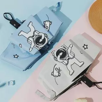 Полностью автоматический складной зонт с рисунком для женщин и студентов - защита от солнца и дождя, большой размер