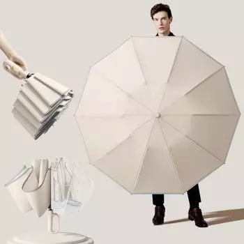 Полностью автоматический солнцезащитный зонт с подвесным крючком, автоматический открытый ветрозащитный непромокаемый зонт с защитой от УФ-излучения зелёный