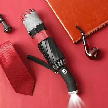 Полностью автоматический солнцезащитный зонт, складной водонепроницаемый зонт со светодиодным фонариком, УФ-зонт, непромокаемый, ветроустойчивый