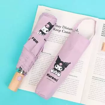 Полностью автоматический трехступенчатый зонт Sanrio для юных женщин, длина 55 см.