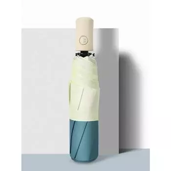 Полностью автоматический трехстворчатый рекламный зонт с самораскрывающимся и принимающим краем, свежий и солнечный зонт в корейском стиле