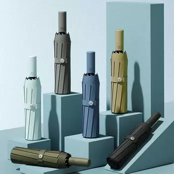 Полностью автоматический усиленный и утолщенный зонт для девочек, солнечный зонт, большой ветрозащитный зонт.