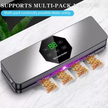 Полностью автоматический вакуумный упаковщик с УФ-стерилизацией, съемным основанием, цифровым дисплеем и высокой мощностью всасывания